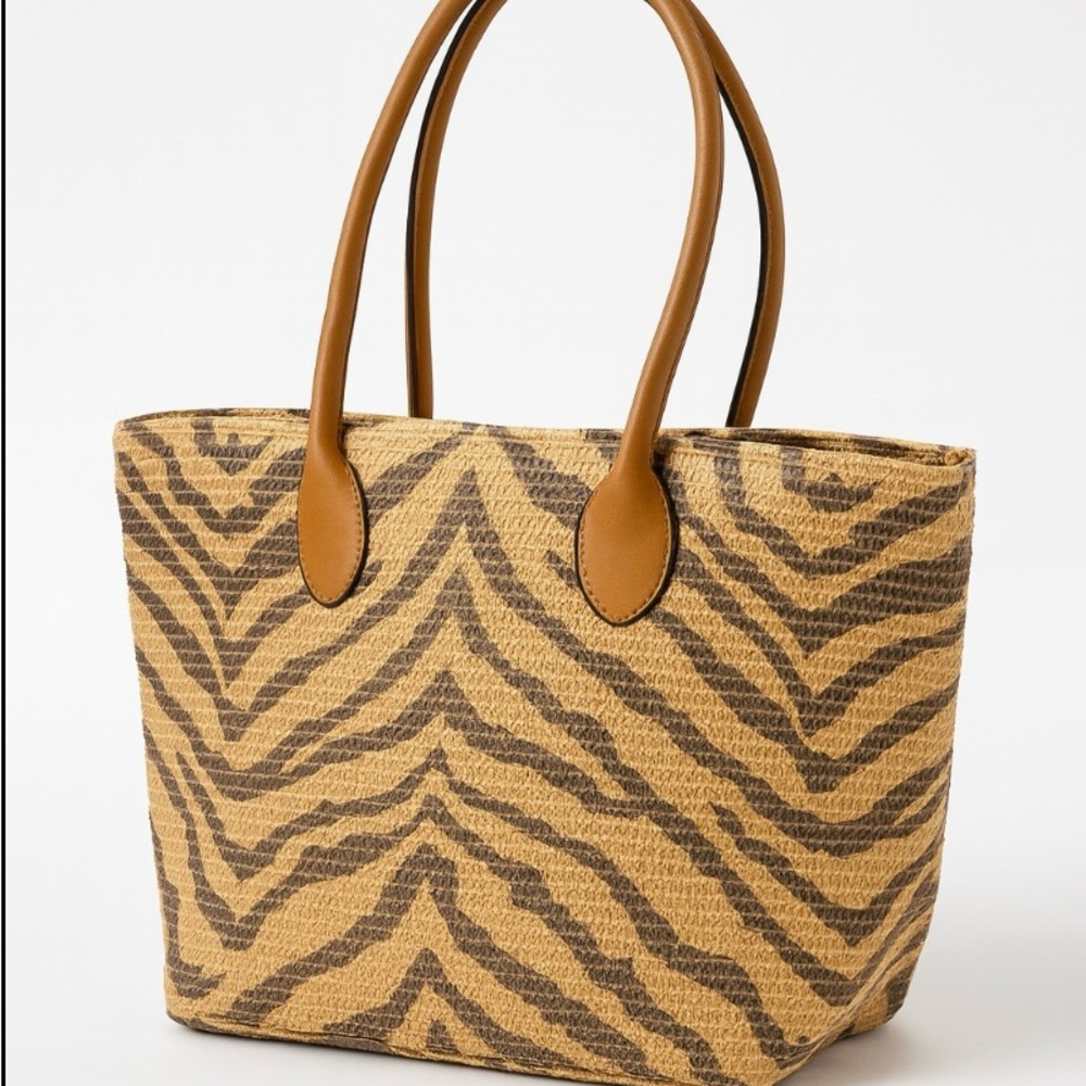 Stylish Tan and Brown Tote Bag